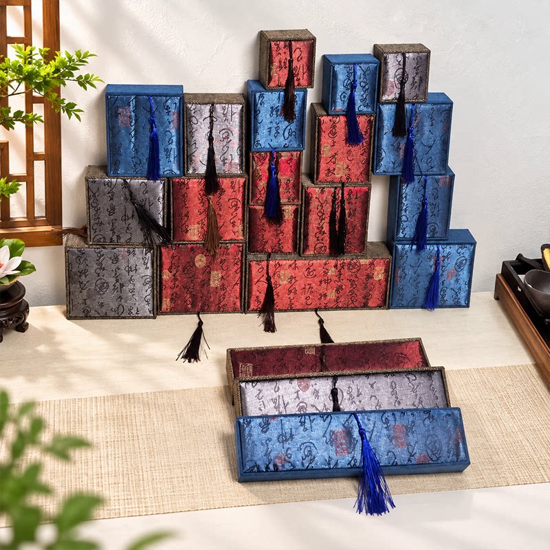 Ancient poetry tassel jewelry storage necklace pendant ring bracelet jewelry jewelry jade emerald literary toy packaging box