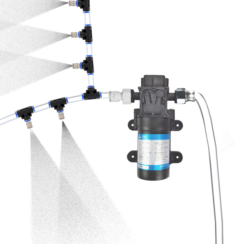 超细雾自吸增压室内外花园菜园喷雾泵除尘降温灌溉铜喷头 - 图3