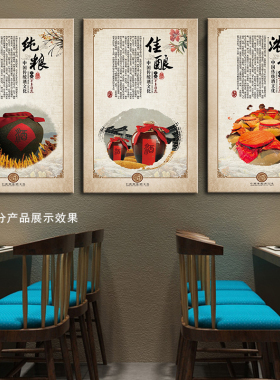 酒厂装饰画酒行酒馆酒庄酒窖酒坊挂画墙壁画酿酒工艺图白酒海报