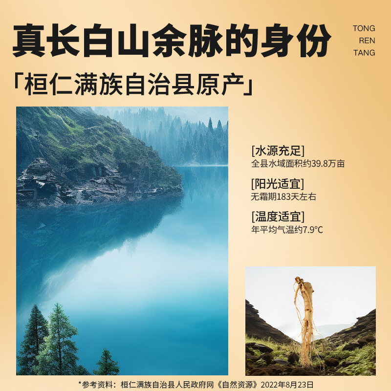 北京同仁堂5支100克道地吉林园参 北京同仁堂健康人参/园参及其制品