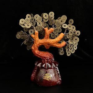 聚善缘创意发财树招财摆件家居酒柜装饰品客厅电视摇钱树开业礼品