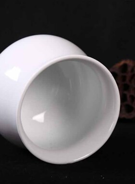 莲花无字白色陶瓷大号供水杯