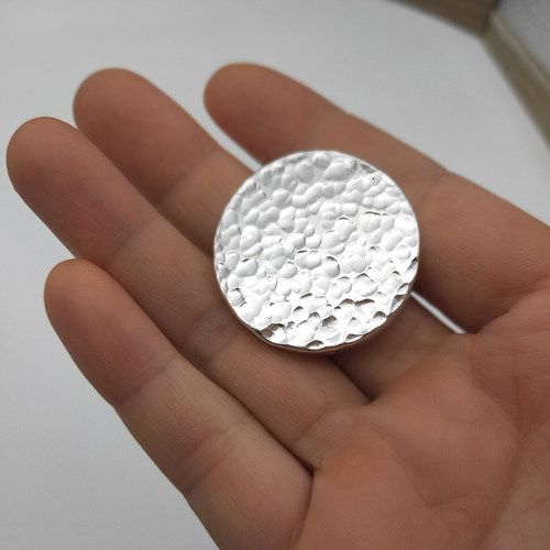 银币定制纯银把玩999足银片手工锤纹手把件银饼块钥匙挂件男士 - 图1