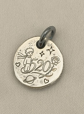 足银999不规则吊坠情侣定制