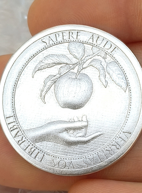 足银999纯银币定制立体浮雕吊坠