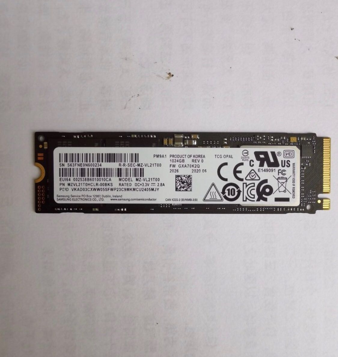 Pm9a1 1t 固态硬盘 ssd nvme m.2 笔记本电脑 台式机 pcie 拆机盘 - 图0