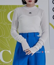 Miette Japan ~ translucent embroidered round collar long sleeve blouse