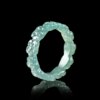 Natural A-grade jade blue water three-dimensional peach blossom ring ice jade ring couple gift for men and women prosperous peach blossom ring