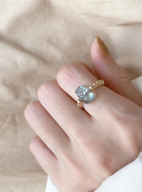 貔貅食指小众设计戒指水晶