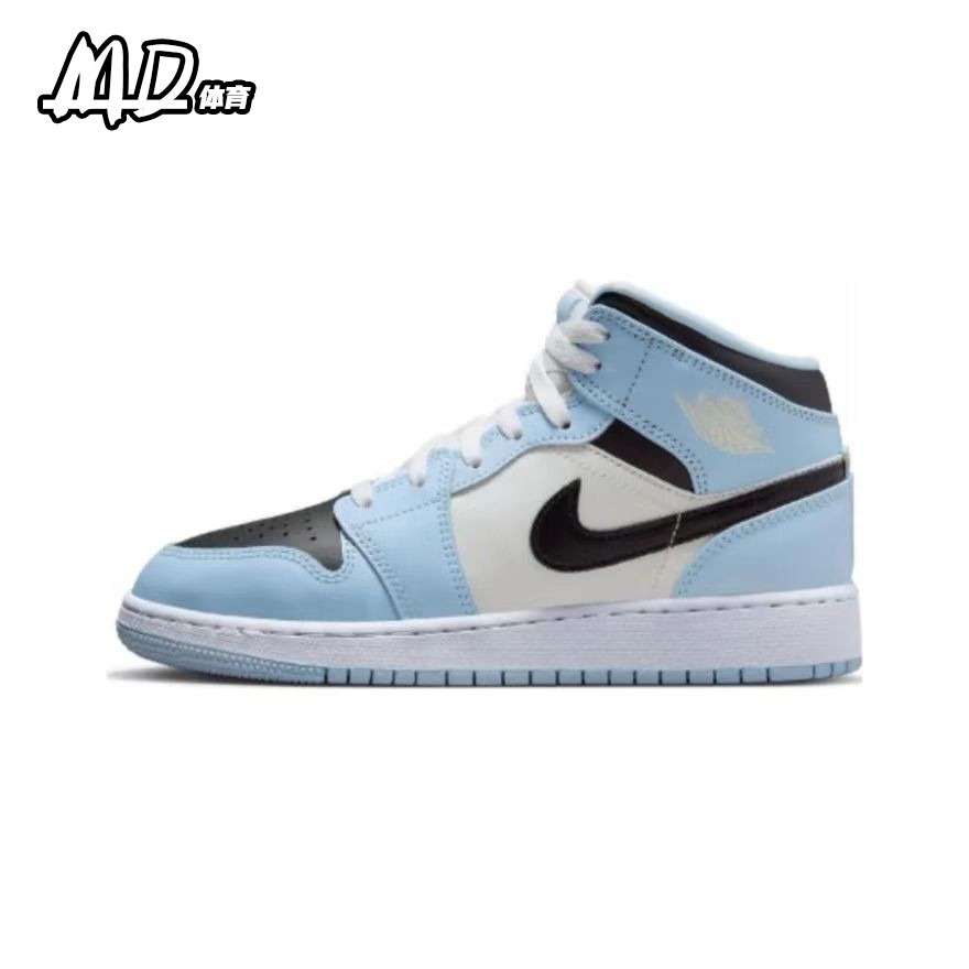 耐克NIKE  Air Jordan 1 GS AJ1白蓝色 女中帮复古板鞋555112-401 - 图3