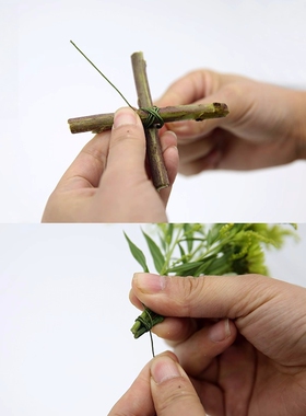 花艺铁丝工具包铁丝绿色粗细扎丝花店diy手工花材料造型花杆固定