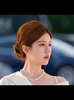 极光无核天然珍珠算盘珠赵露思同款2026新款爆款轻奢高级锁骨链