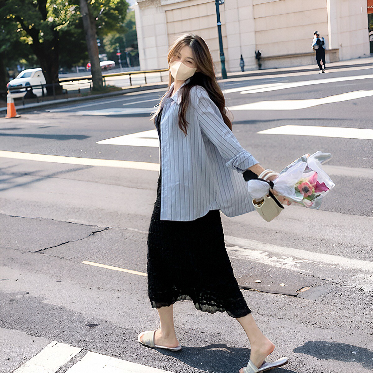 蕾丝米色高级感显瘦微胖直筒蕾丝气质长款女百搭半身裙A字裙设计