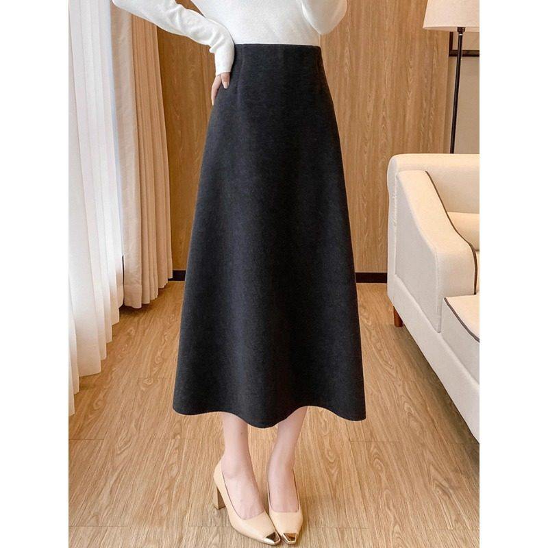 轻熟优雅毛呢半身裙女2026春季新款高腰显瘦A字长裙酒红色大摆裙,淘宝优惠券,粉丝福利购,淘宝优惠卷