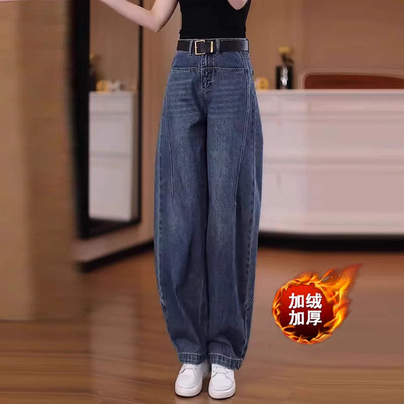爆款复古阔腿牛仔裤春秋季2026新款时髦洋气显瘦加绒直筒弯刀裤子,淘宝优惠券,粉丝福利购,淘宝优惠卷