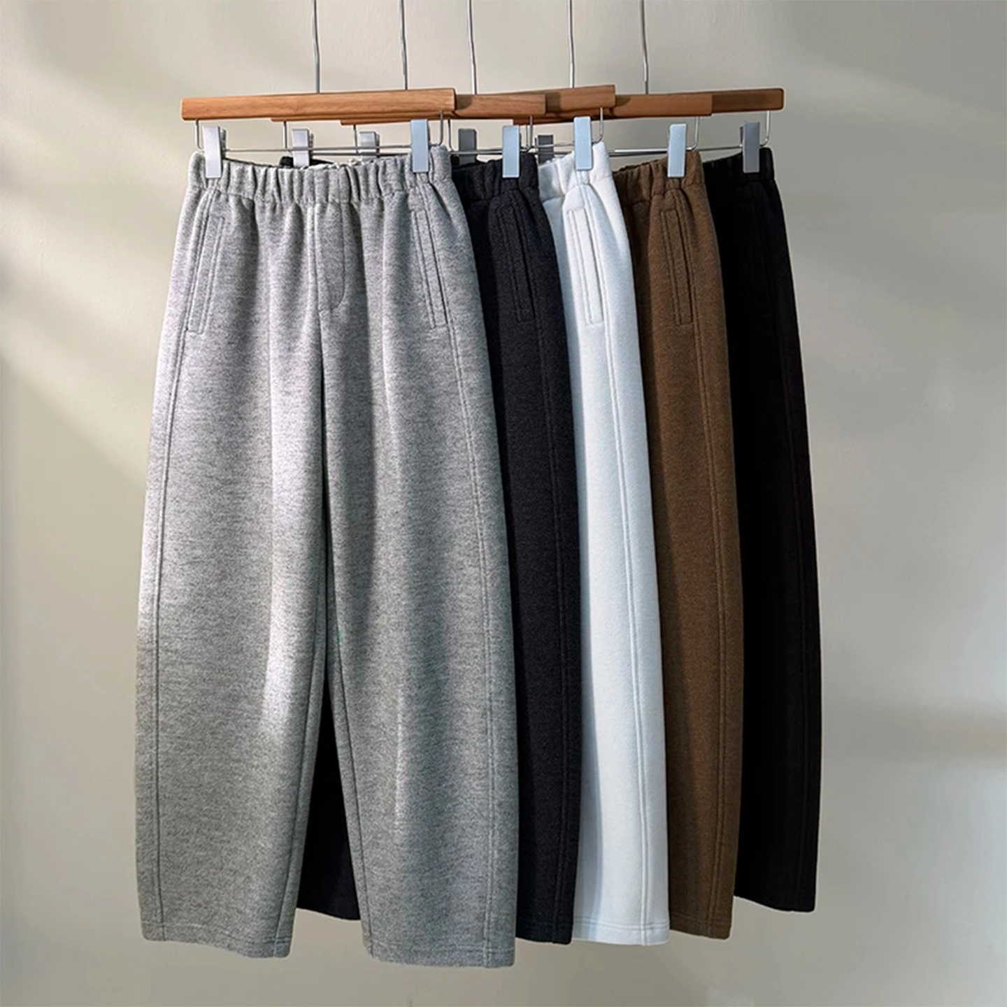 加绒加厚羊毛呢阔腿弯刀裤女2025秋冬保暖新款高腰休闲香蕉卫裤子,淘宝优惠券,粉丝福利购,淘宝优惠卷