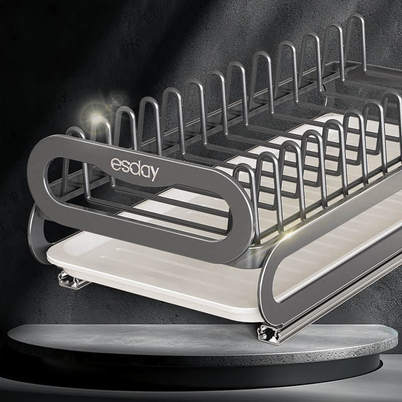 厨房柜抽屉内置碗架抽拉碗碟架橱柜拉篮碗篮碗盘收纳架沥水置物架 - 图3