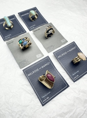 欧美外贸饰品戒指复古金石头女戒指个性百搭戒指指环小众轻奢无卡