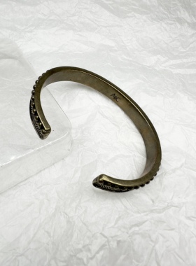 欧美外贸饰品品牌老货手镯复古款重工女手镯绝版货仅此一件微氧化