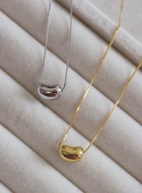 S925纯银红豆相思豆项链女轻奢