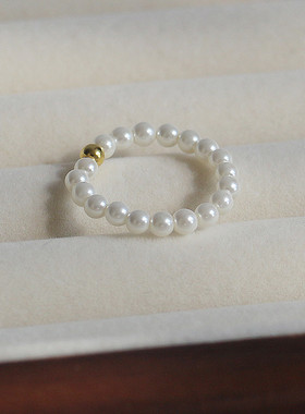 贝珠法式浪漫小戒指搭配利器