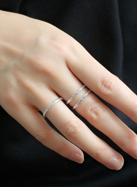 925银开口可调励志刻字女戒