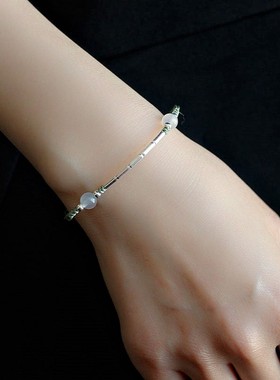 女纯银编织手链新中式