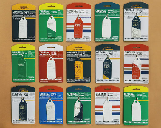 德国AviationTag 飞机蒙皮行李牌钥匙扣挂件 波音747空客380 礼物