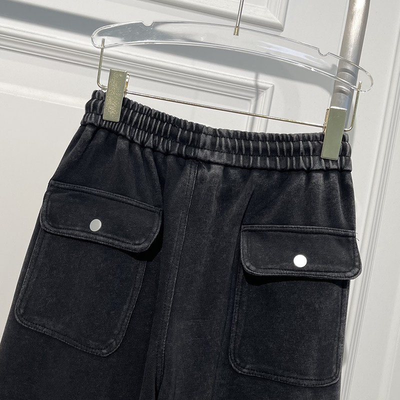 美式百搭高街复古酵洗阔腿裤女2025秋新款宽松显高显瘦弯刀休闲裤,淘宝优惠券,粉丝福利购,淘宝优惠卷