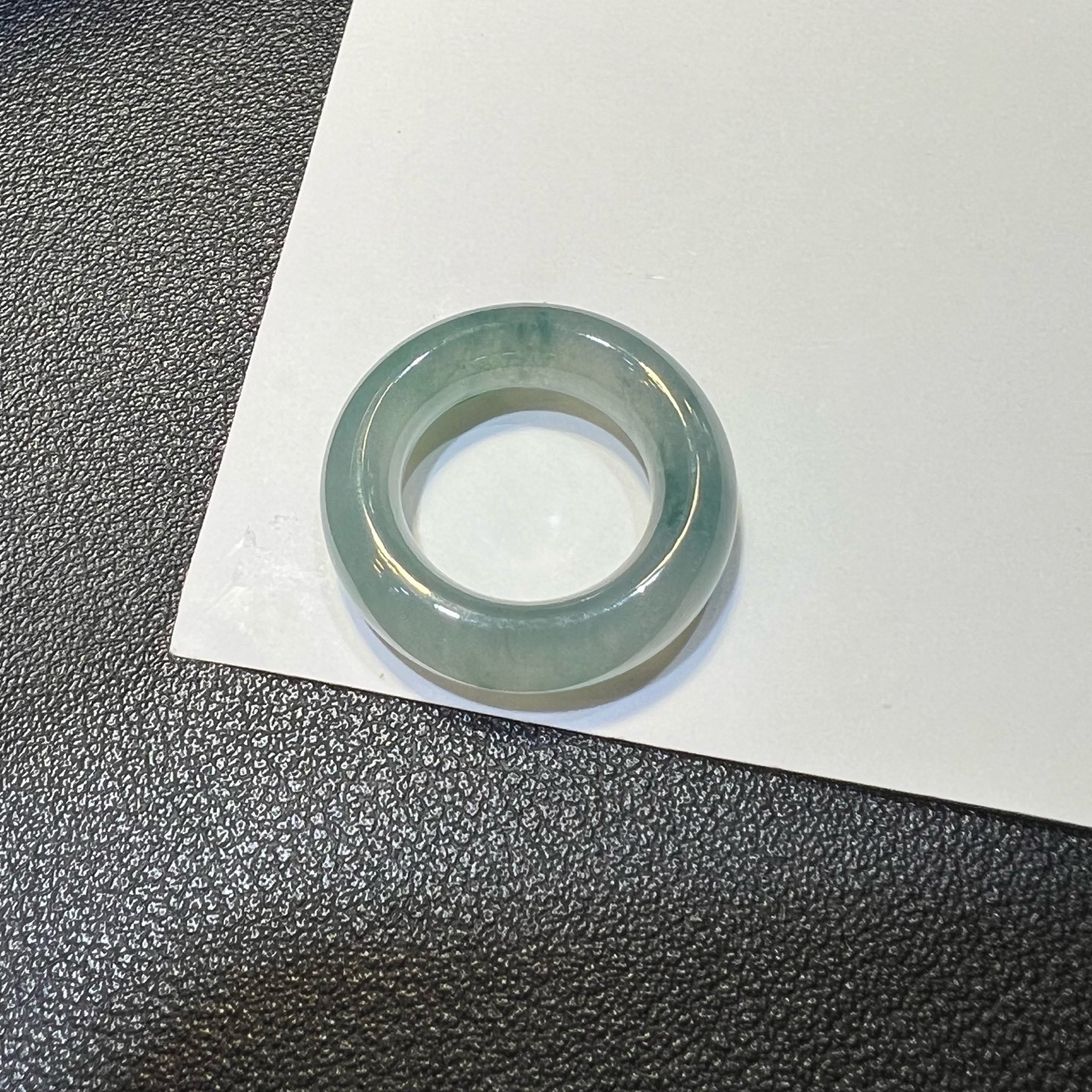 Nuobing light blue background jadeite ring with loose stones, natural Myanmar A-grade ring