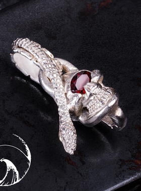 高山隆 红眼切割眼盘蛇点金骷髅吊坠stoplight美式机车项链