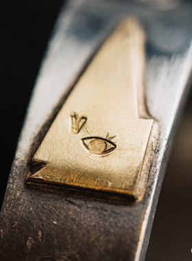 【国内现货】stop light高山隆闪电点金宽版平打手镯纯手工银饰