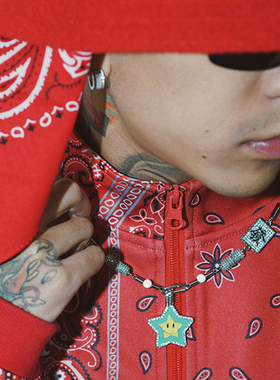 情侣锆石幸运星项链街头嘻哈