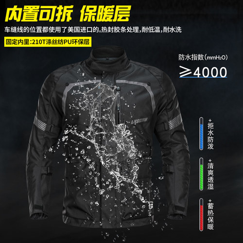 雷翅摩托车骑行服套装男冬季保暖防摔机车拉力服四季防水骑士装备 - 图2