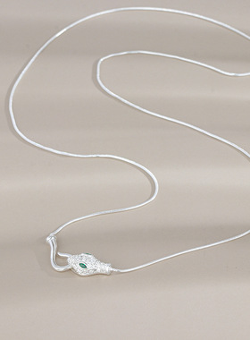 s925纯银蛇头钩子项链女2024新款