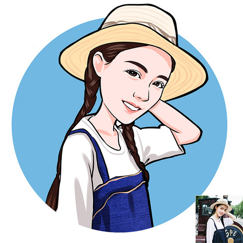 q版人物绘画卡通人物logo设计真人的画像定制漫画肖像照片转手绘 - 图3
