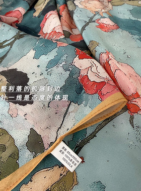 梦幻玫瑰序章！真丝双绉方巾女夏