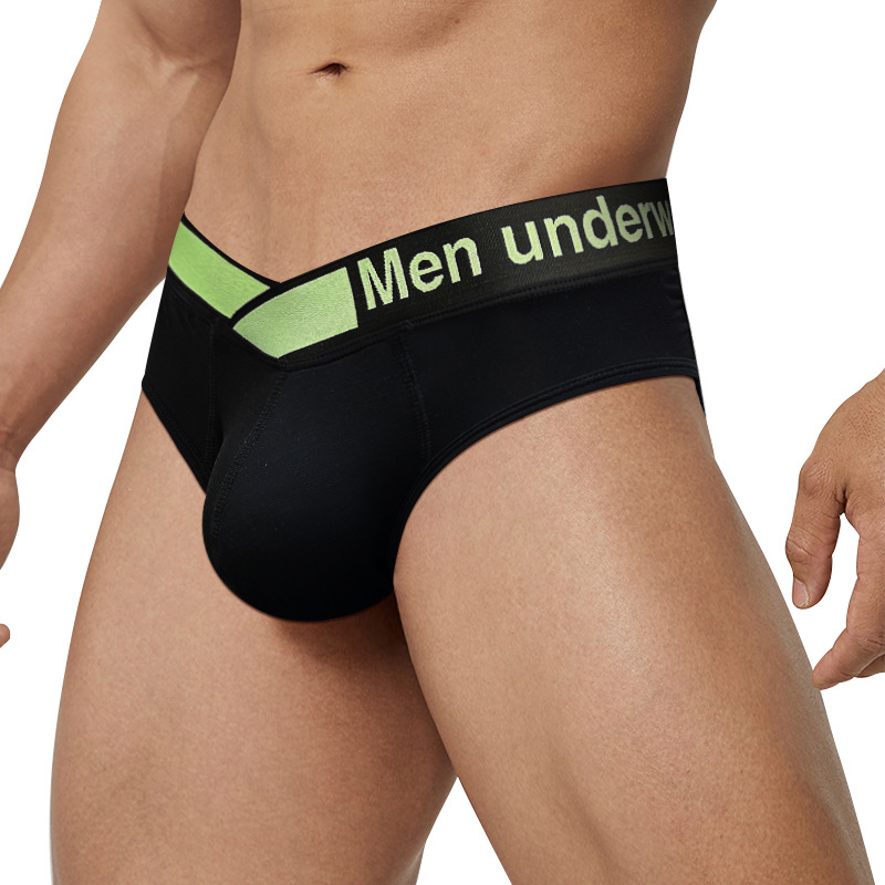 Men Underwear PUMP!莫代尔士内裤大V腰带镭射渐变字母三角裤MP-图0