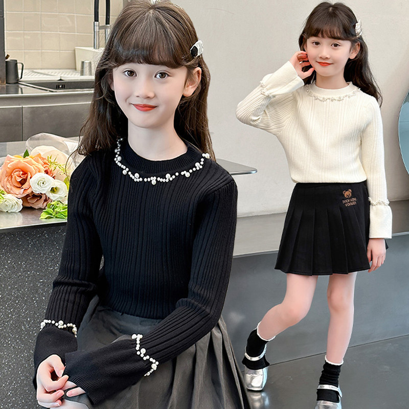 女童毛衣2025新款冬季儿童打底衫秋冬女孩洋气线衫中大童内搭上衣,淘宝优惠券,粉丝福利购,淘宝优惠卷