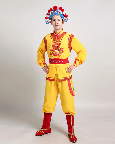 威风锣鼓服装舞龙舞狮服装成人新款秧歌舞蹈表演服男女演出服套装 - 图3
