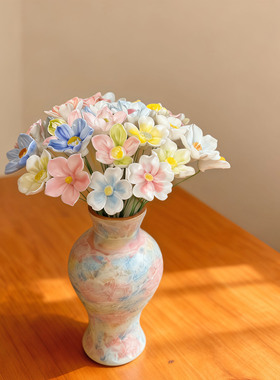 景德镇陶瓷花瓶永生花冰淇淋花瓶