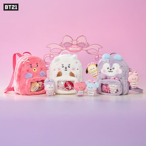 BT21 防弹少年团BABY RIBBONED U 系列毛绒痛包 背包卡通可爱装饰 - 图1