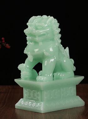 玉石狮子摆件一对北京狮故宫门口狮摆设小号招财风水工艺品装饰品
