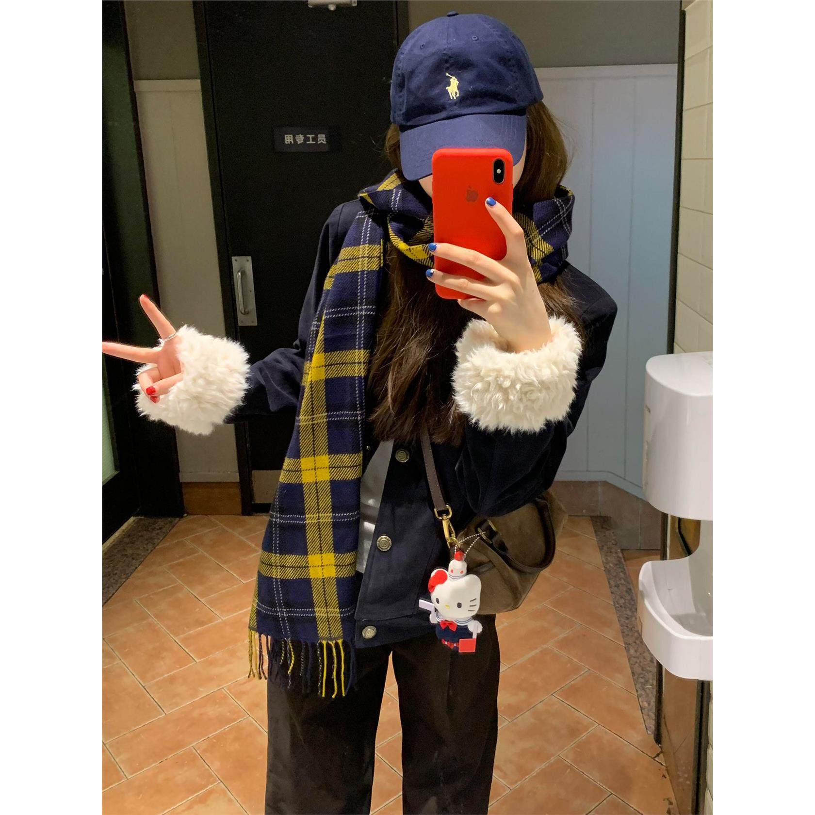 2025新款韩系牛仔外套女秋冬加厚小个子高级感短款上衣拼毛毛棉服,淘宝优惠券,粉丝福利购,淘宝优惠卷