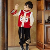 Ханьфу, зимний детский костюм мальчика цветочника, детская зимняя одежда для мальчика, китайский стиль