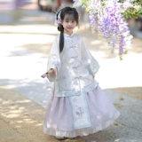 Детское ханьфу, комплект для девочек, платье, китайский стиль