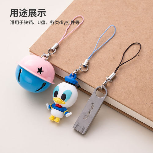 10条装diy饰品配件龙虾扣手机绳工艺品彩色小挂绳玩具吊绳挂件绳 - 图1
