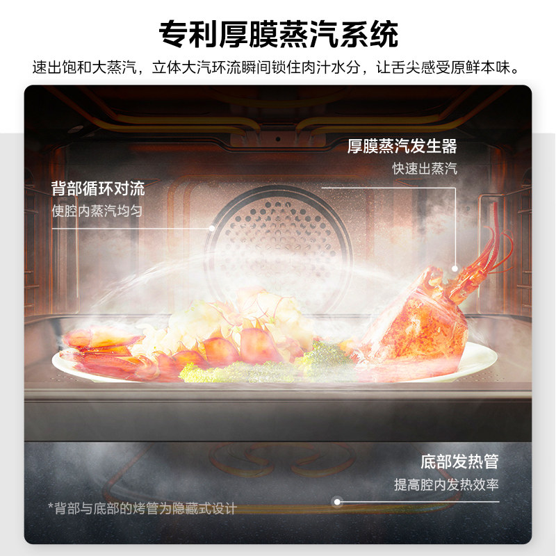 美的bs5051w嵌入式二合智能蒸烤箱 美的永恒利信嵌入式电蒸箱