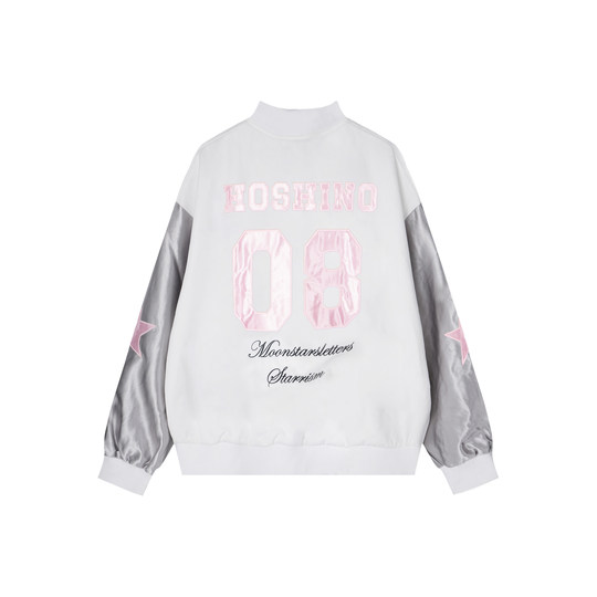 DUSK American butterfly embroidered baseball jacket women's spring, autumn and winter sweet and cool Korean style jacket contrast color top trendy