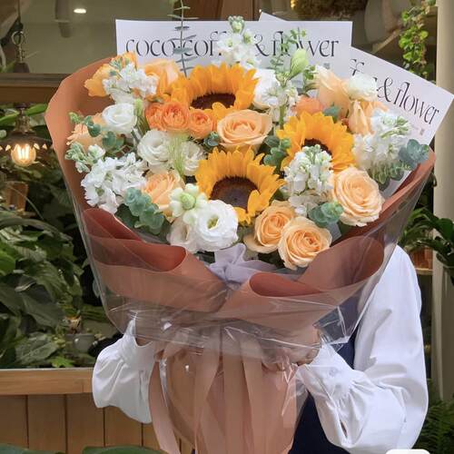 教师节杭州鲜花速递同城向日葵玫瑰花混搭花束生日订花店配送上门 - 图0